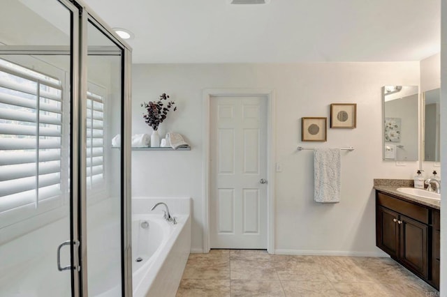 1685 Brezar St, Chula Vista, CA 91913 - full bathroom with vanity, a bath, and a shower stall