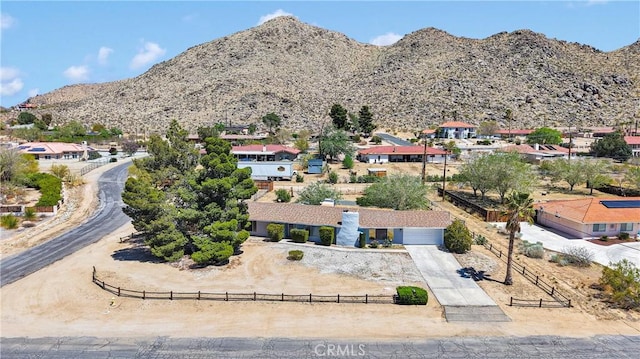 view of mountain feature with a residential view