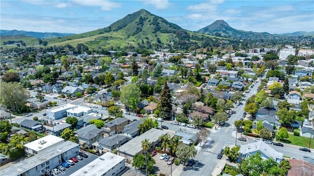 bird's eye view with a residential view and a mountain view
