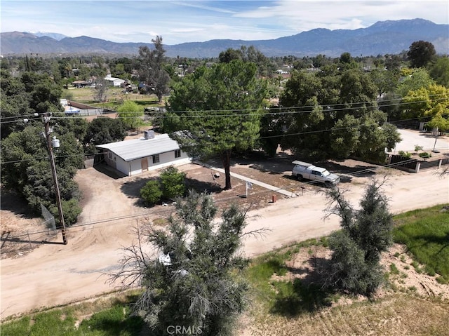 aerial view with a mountain view