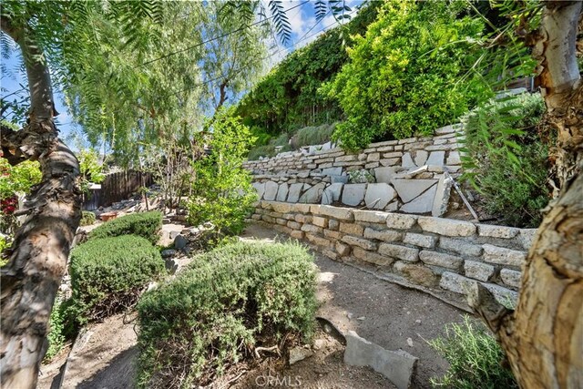 view of yard with fence