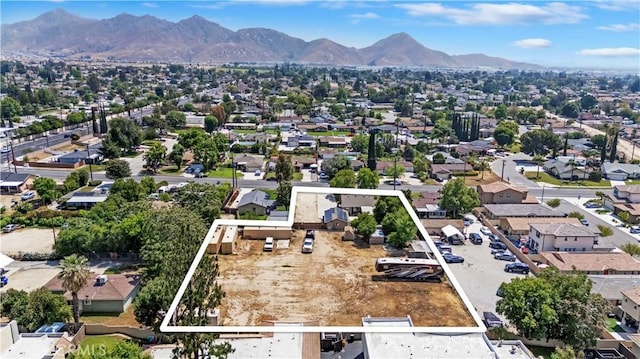 22432 Van Buren St, Grand Terrace, CA 92313 - drone / aerial view featuring a mountain view and a residential view
