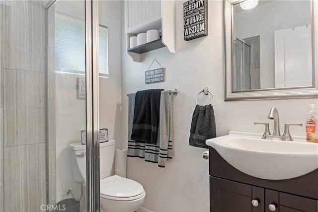 22432 Van Buren St, Grand Terrace, CA 92313 - full bathroom featuring vanity, toilet, and a shower stall