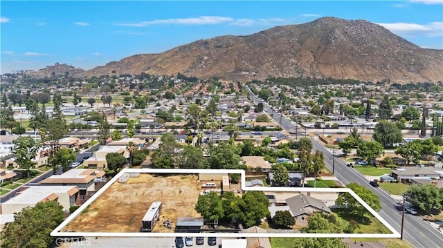 22432 Van Buren St, Grand Terrace, CA 92313 - bird's eye view featuring a mountain view and a residential view