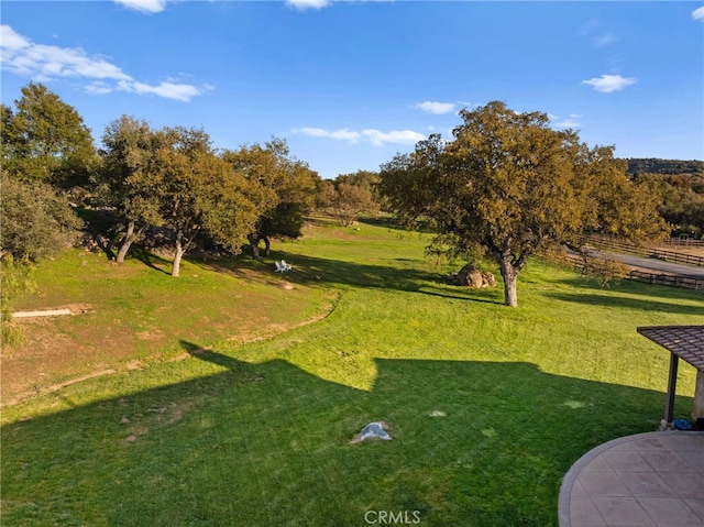 view of property's community with a lawn