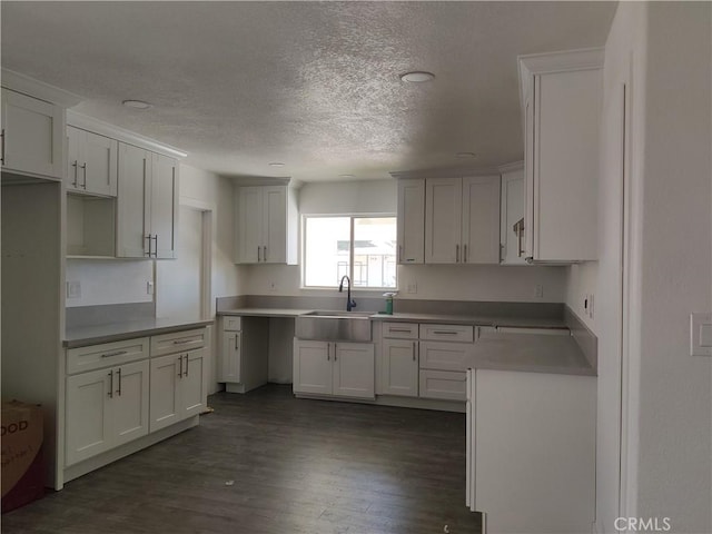746 Hudson Ave, Costa Mesa, CA 92626 - kitchen with a sink, a textured ceiling, and dark wood-style floors