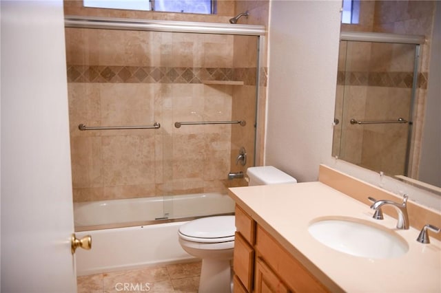 12026 York Ave, Hawthorne, CA 90250 - bathroom featuring vanity, shower / bath combination with glass door, and tile patterned floors