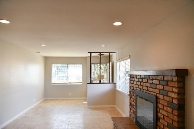 12026 York Ave, Hawthorne, CA 90250 - unfurnished living room with a fireplace and recessed lighting
