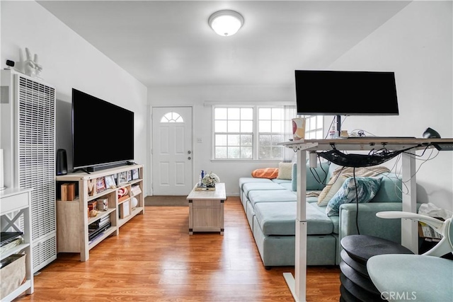 living room with light wood finished floors