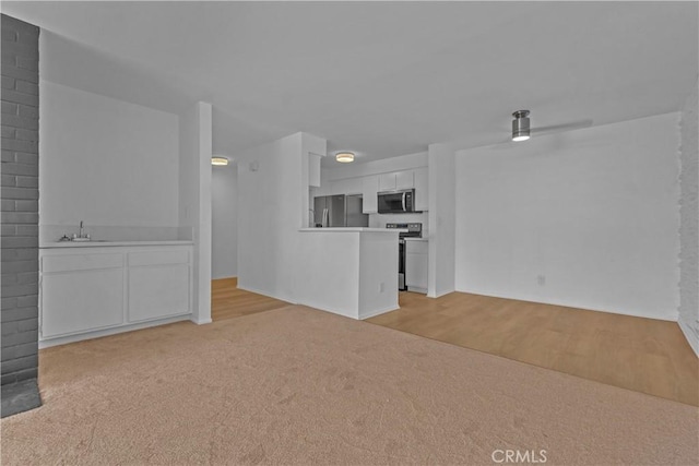 28121 Highridge Rd Unit 402, Rancho Palos Verdes, CA 90275 - unfurnished living room featuring light carpet, light wood finished floors, and a sink