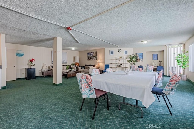28121 Highridge Rd Unit 402, Rancho Palos Verdes, CA 90275 - carpeted dining space with a textured ceiling and pool table