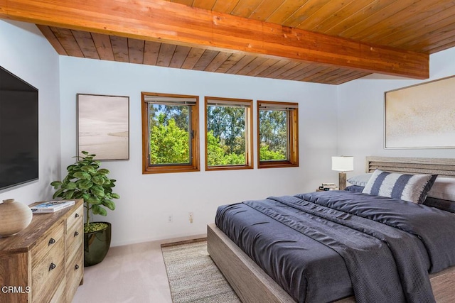 6860 Worth Way, Camarillo, CA 93012 - bedroom featuring carpet floors, baseboards, wood ceiling, and beam ceiling