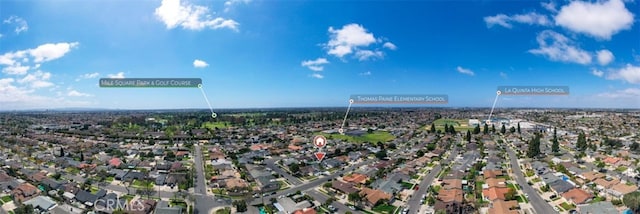 bird's eye view with a residential view
