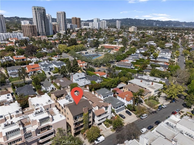 bird's eye view with a view of city