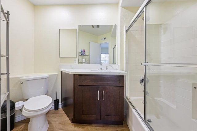 11869 Spruce Run Dr Unit B, San Diego, CA 92131 - bathroom with vanity, combined bath / shower with glass door, and wood finished floors