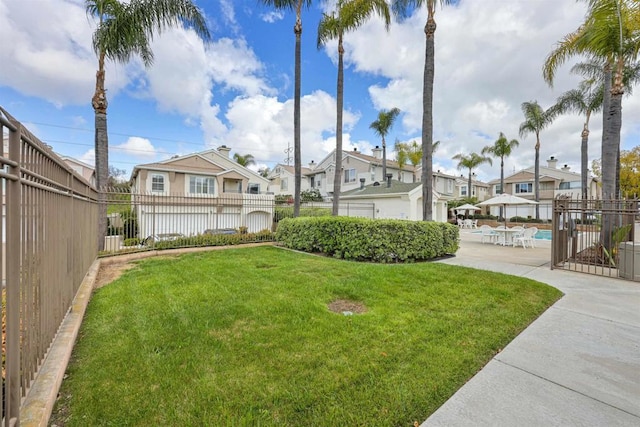 11869 Spruce Run Dr Unit B, San Diego, CA 92131 - view of yard featuring a residential view, a community pool, and a patio area