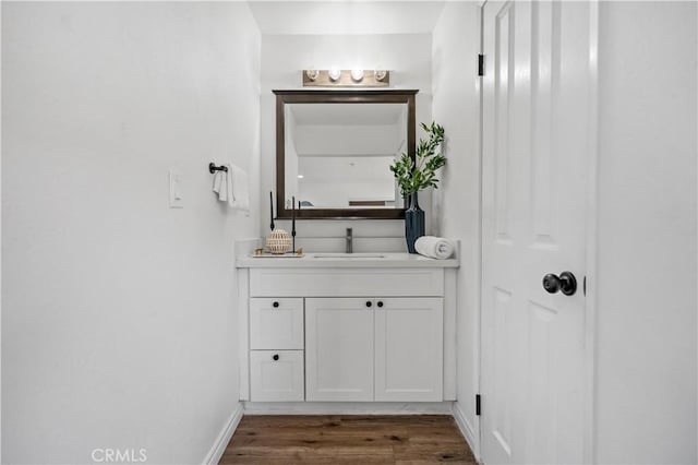 131 S Atlantic Blvd Unit A, Alhambra, CA 91801 - bathroom featuring vanity, wood finished floors, and baseboards