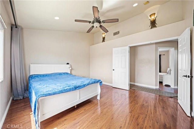 1010 W Wilson St, Pomona, CA 91768 - bedroom with baseboards, wood finished floors, visible vents, and recessed lighting
