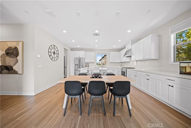 248 Keeper, Irvine, CA 92618 - dining room featuring light wood-style flooring, visible vents, a wealth of natural light, and baseboards