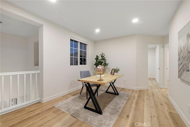 12949 Colonial Dr, Rancho Cucamonga, CA 91739 - home office with baseboards, recessed lighting, and wood finished floors