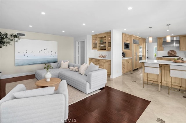 66 Drakes Bay Dr, Corona Del Mar, CA 92625 - living room with recessed lighting and baseboards