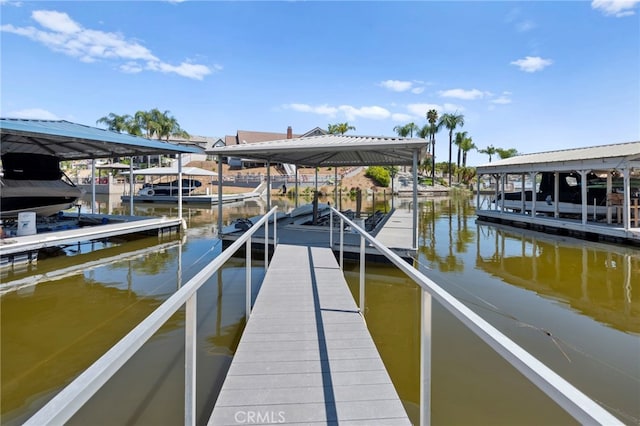 30594 Longhorn Dr, Canyon Lake, CA 92587 - dock featuring boat lift and a water view