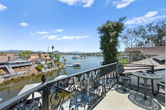 30594 Longhorn Dr, Canyon Lake, CA 92587 - balcony featuring a water and mountain view