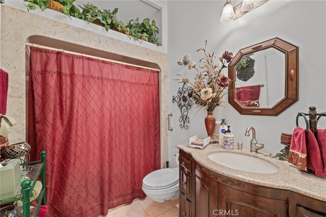 30594 Longhorn Dr, Canyon Lake, CA 92587 - full bathroom featuring vanity, toilet, and tile patterned flooring