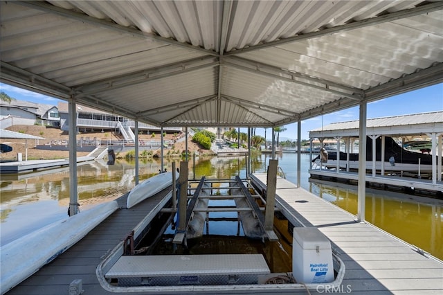 30594 Longhorn Dr, Canyon Lake, CA 92587 - dock area with boat lift and a water view