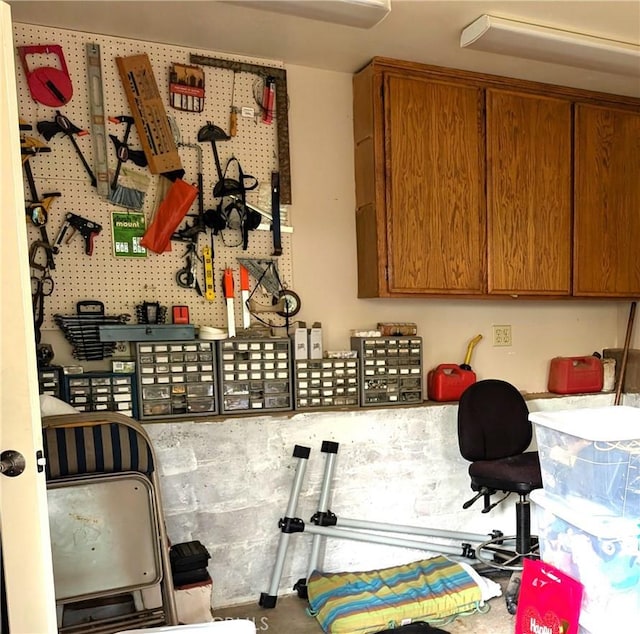 kitchen featuring brown cabinets