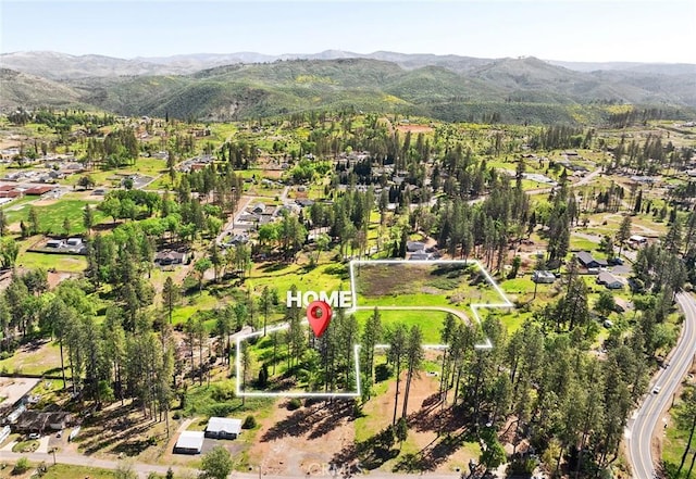 bird's eye view featuring a mountain view
