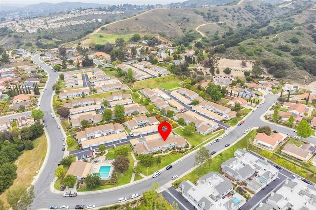 bird's eye view with a residential view