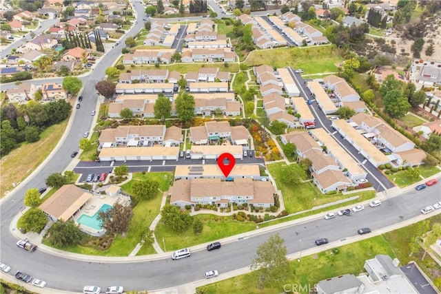 drone / aerial view featuring a residential view