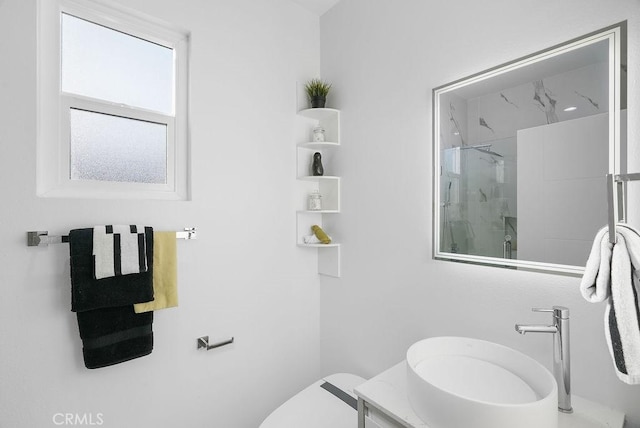 199 Las Flores, Aliso Viejo, CA 92656 - full bathroom with a marble finish shower, vanity, and toilet