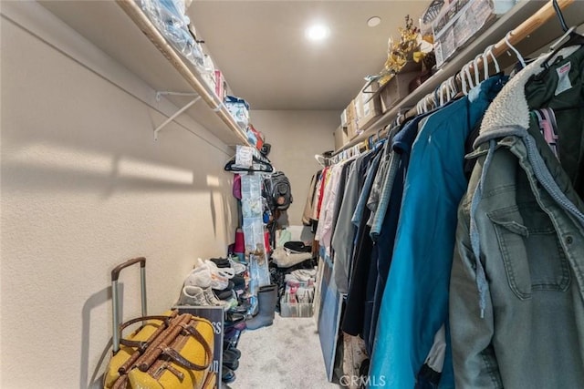 spacious closet with carpet flooring