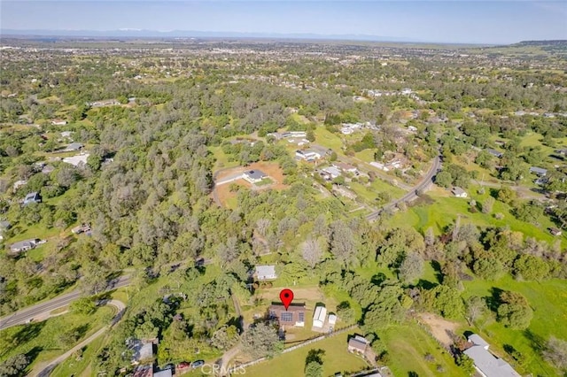 aerial view featuring a forest view