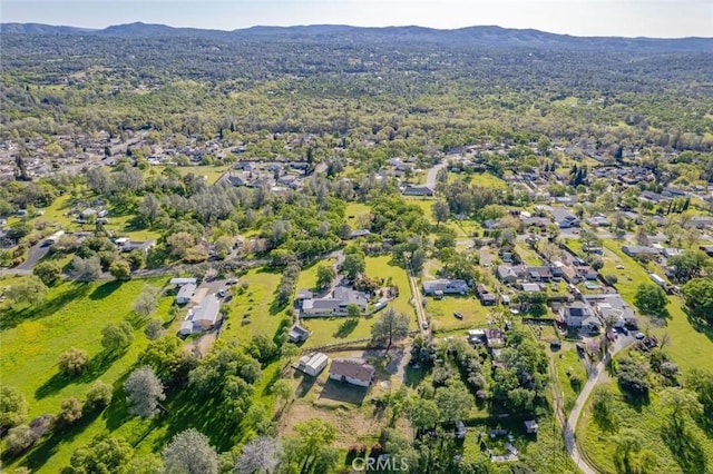 aerial view with a mountain view