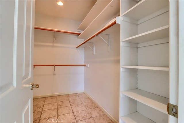 view of walk in closet