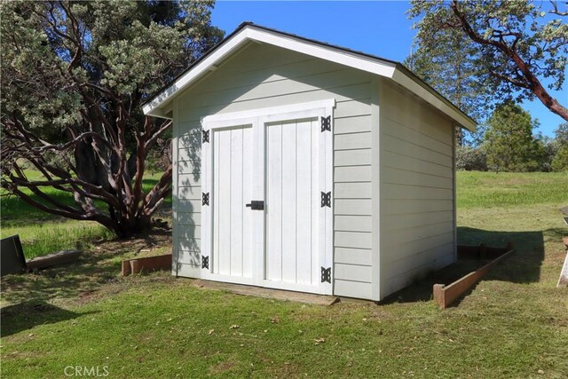 view of shed