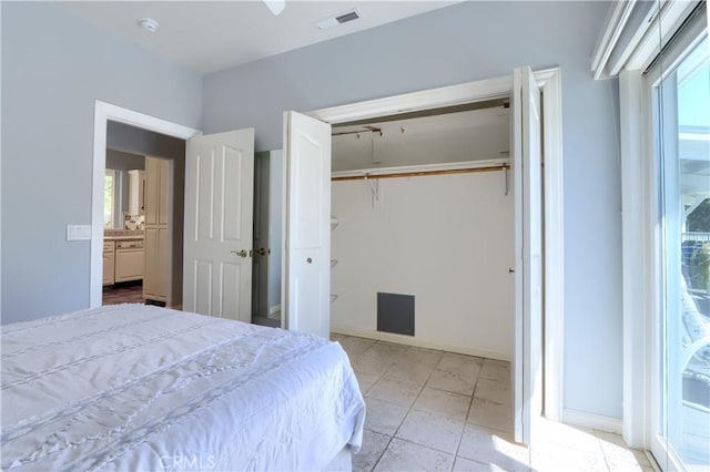 bedroom with visible vents