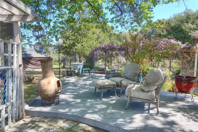 view of patio featuring a deck