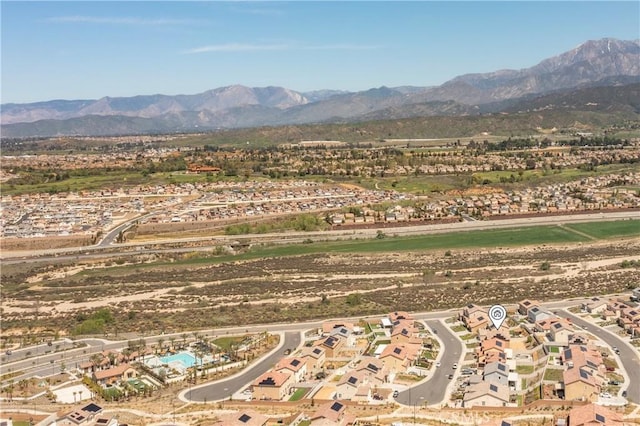 property view of mountains featuring a residential view