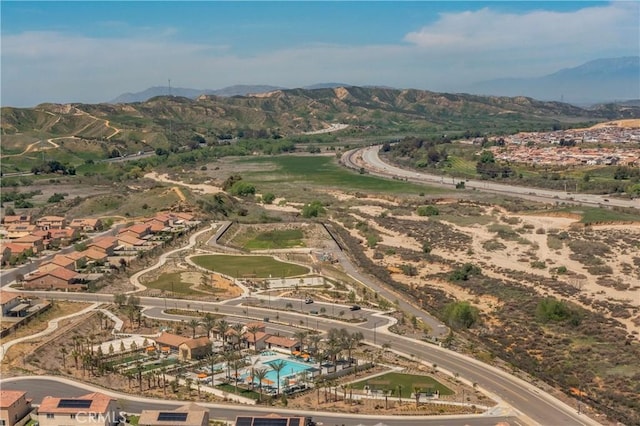 bird's eye view featuring a mountain view