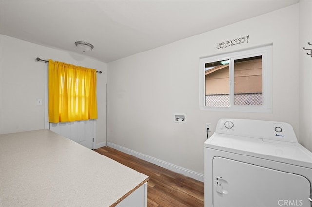29423 Pebble Beach Dr, Menifee, CA 92586 - laundry area with washer / clothes dryer and dark wood-style flooring