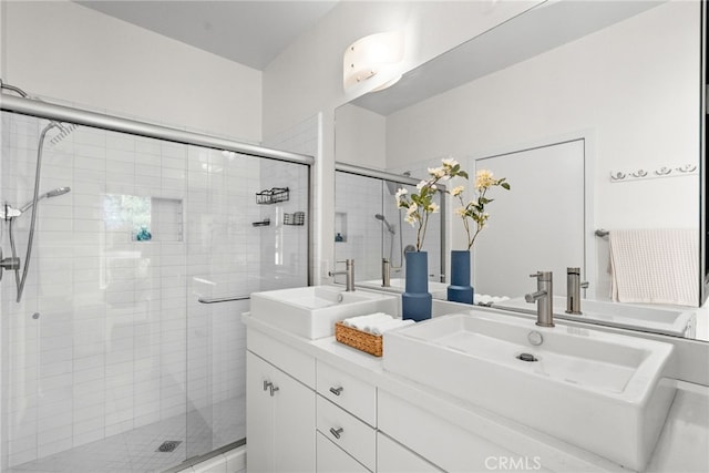 5643 Cielo Way, Los Angeles, CA 90028 - full bathroom featuring double vanity and a stall shower