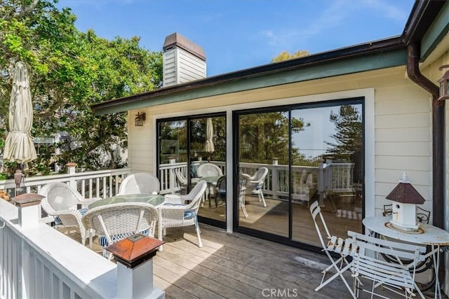2180 Benson Ave, Cambria, CA 93428 - wooden deck with outdoor dining space