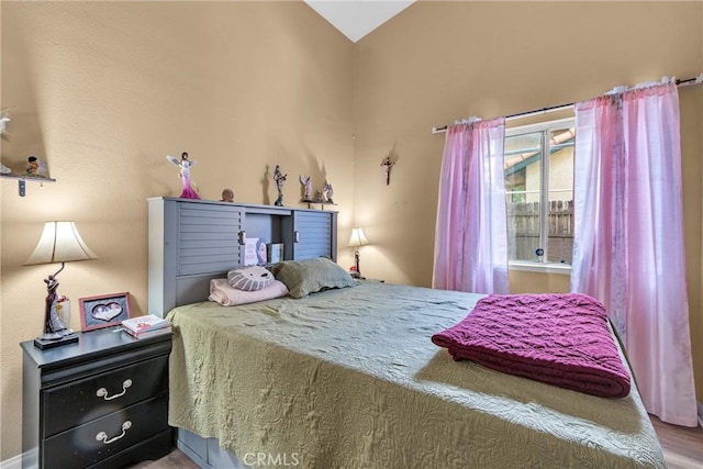 25351 Chicago Ave, Hemet, CA 92544 - bedroom featuring wood finished floors and lofted ceiling