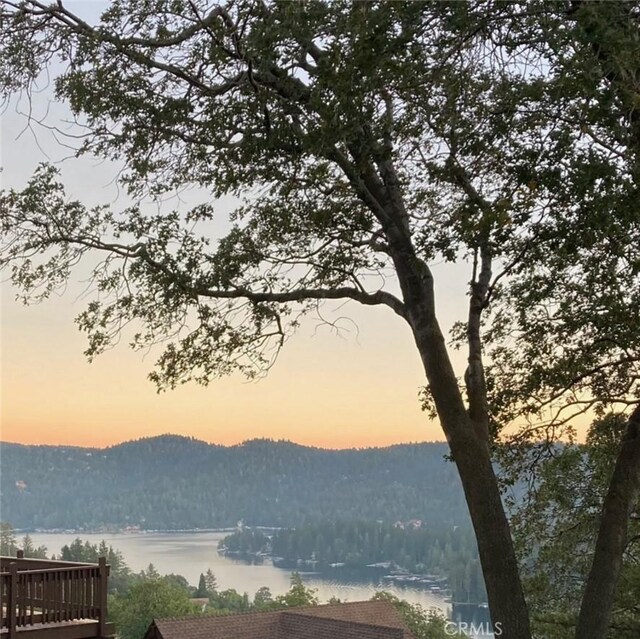 27637 St Bernard Ln, Lake Arrowhead, CA 92352 - view of mountain feature featuring a water view and a forest view