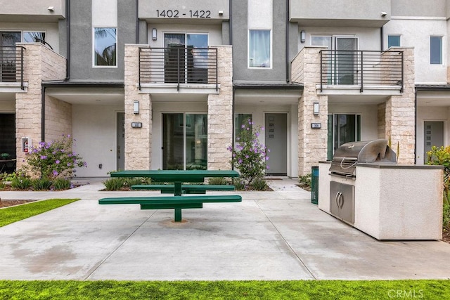 1707 W Bushell, Anaheim, CA 92805 - exterior space featuring stucco siding and an outdoor kitchen