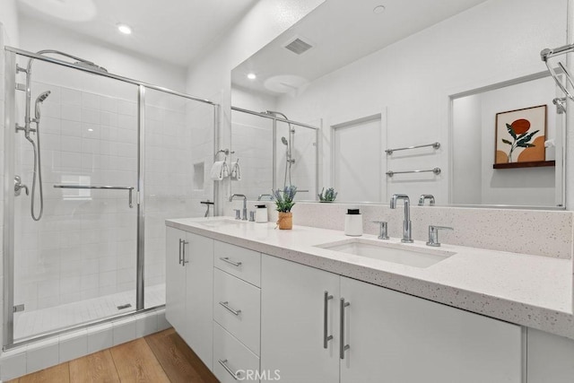 1707 W Bushell, Anaheim, CA 92805 - full bathroom featuring a sink, visible vents, and a shower stall